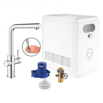 GROHE Blue Professional - L-tut - Med udtræk - Krom GROHE Blue Pro